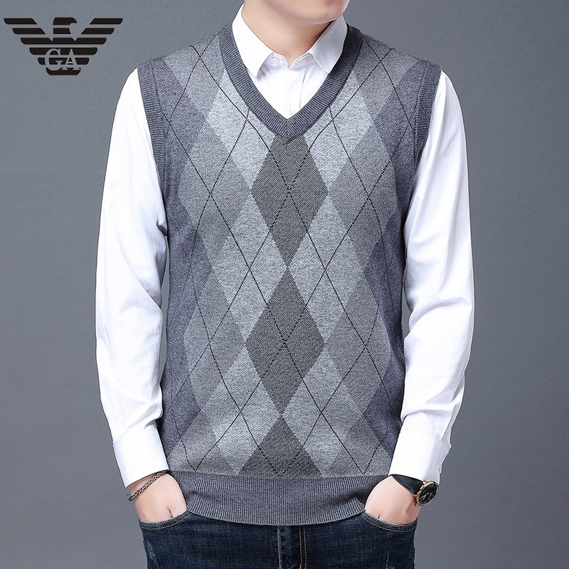 Have Premium New Men V-neck Thin Sweater Vest Business Sleeveless Mens Cool Local - Image 5