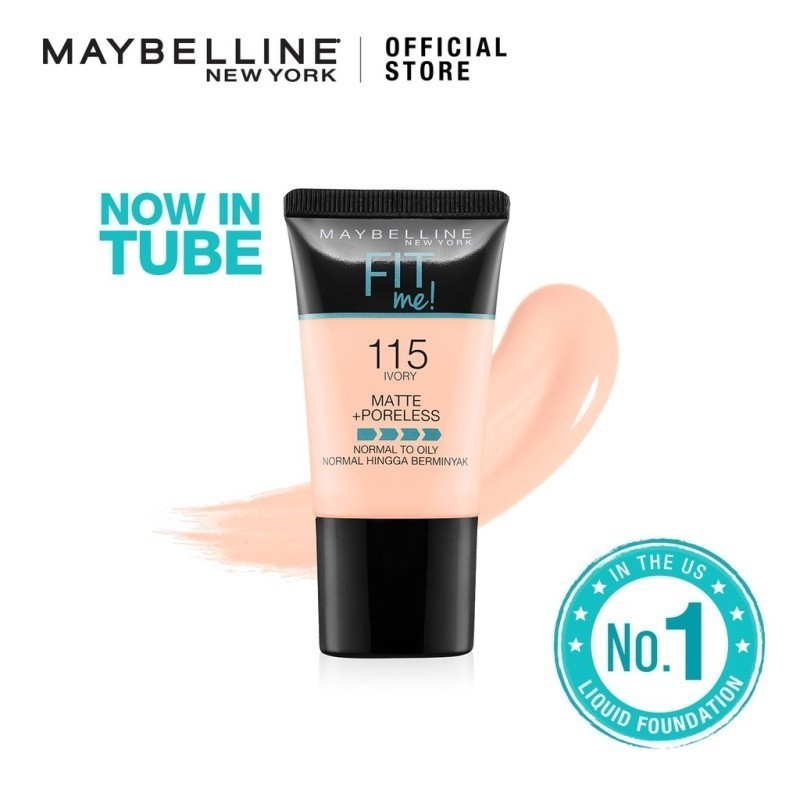 Maybelline Fit Me Matte + Poreless Liquid Foundation - SPF 22, 18ML, 16H Longwear Foundation, Blurs Pores, Oil-Free