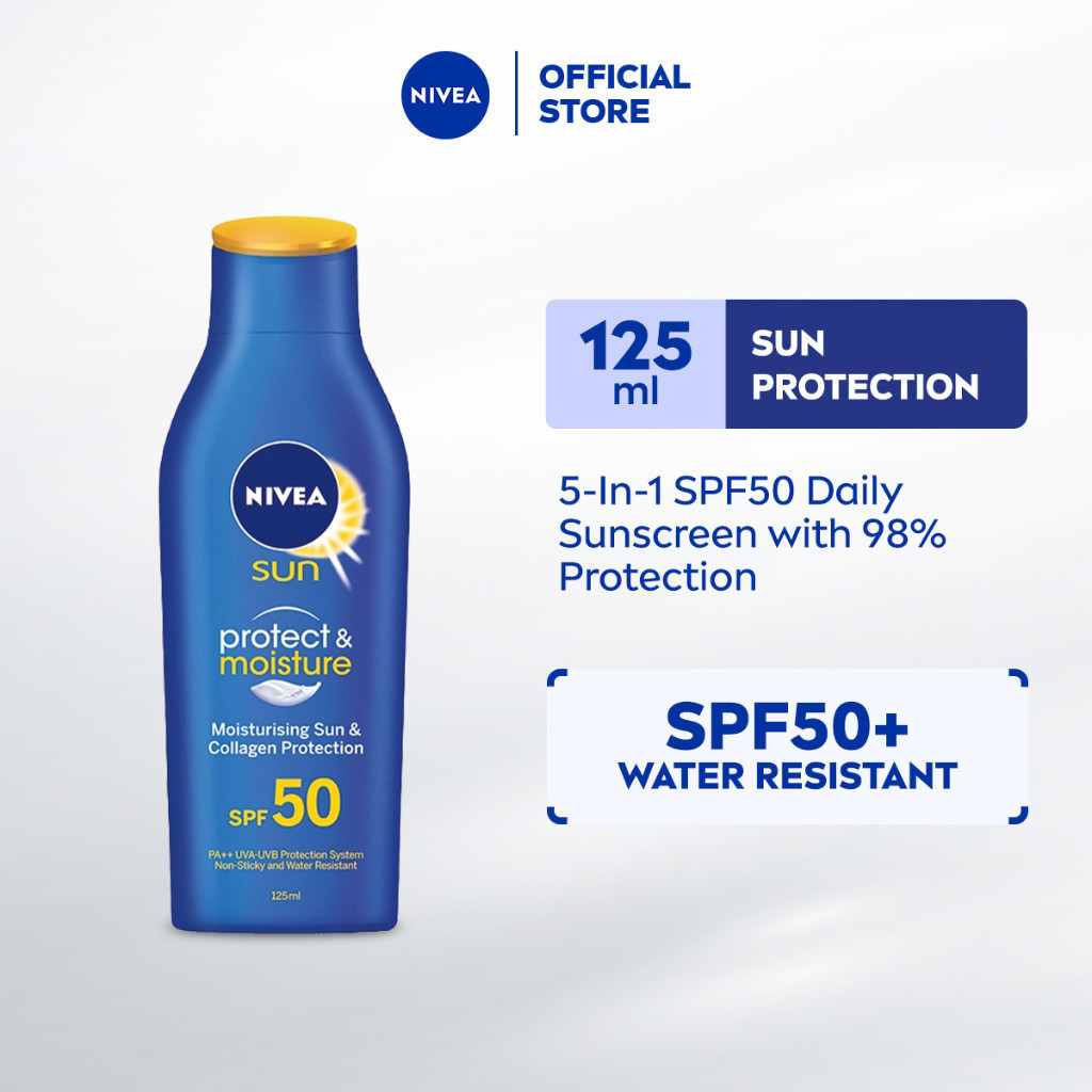NIVEA Protect & Moisture Sun Body Lotion SPF 50 75ml / 125ml / Sunscreen / Pelindung Matahari