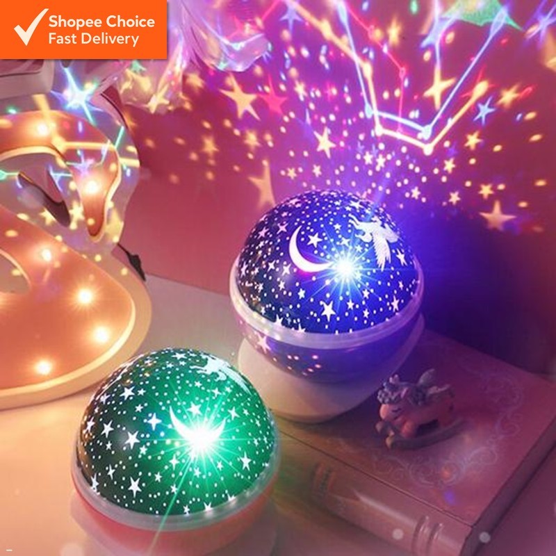 Starry Night Light Projector | 360� Rotating LED Galaxy Lamp | Moon & Stars Effect | Bedroom Decor