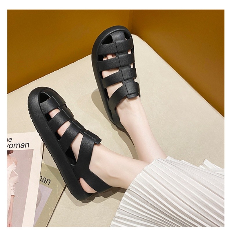 Fashion Casual Ready Stock Luft Studio Women Rome Style Strap Sandal Flats Kasut Bersarung Perempuan Size (36 41) - Image 5