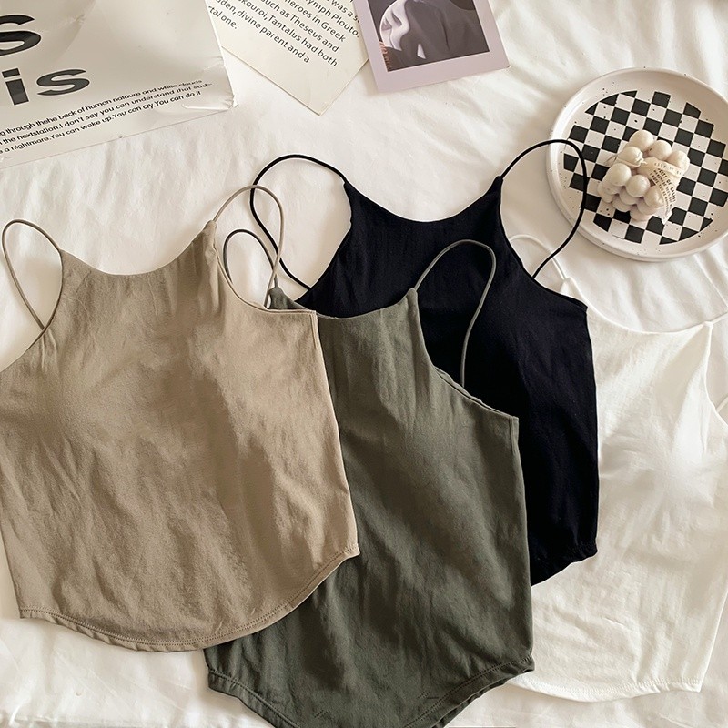 Purpose Quality Women Chest Pad Thin Vest Women's Bottoming Outside Wear Sleeveless Short Top Essential Premium - Image 4