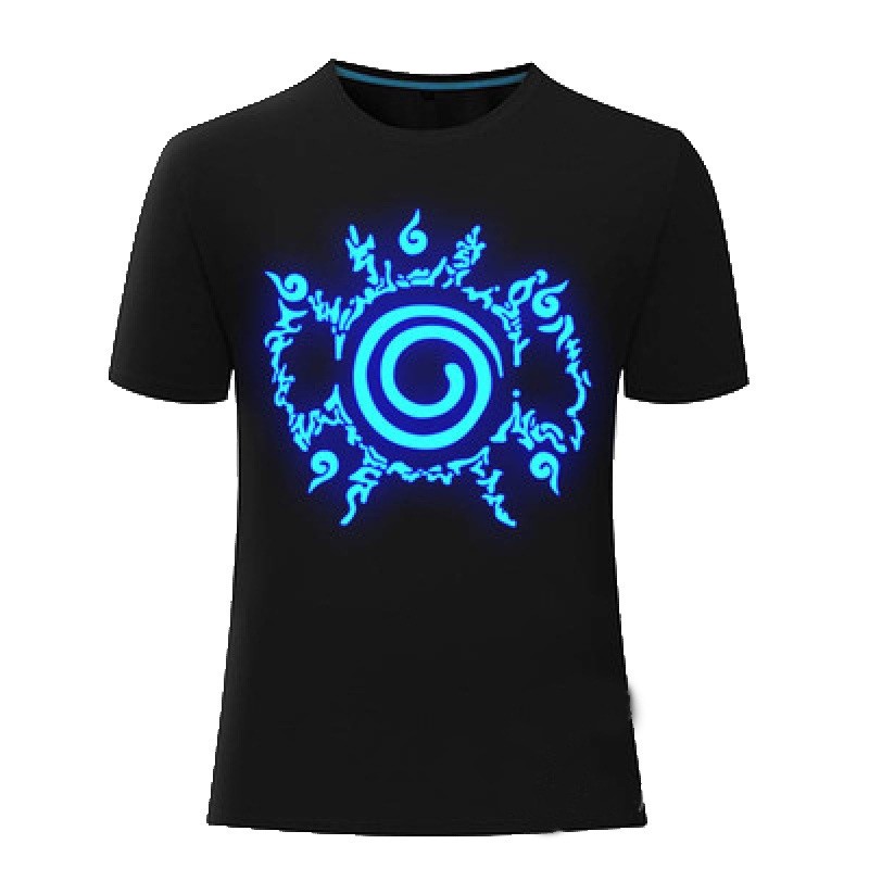 Quality Versatile Naruto Luminous Short-Sleeved T-Shirt Children Write Round Eye Uchiha Sasuke Kakashi Same Style Clo... - Image 5