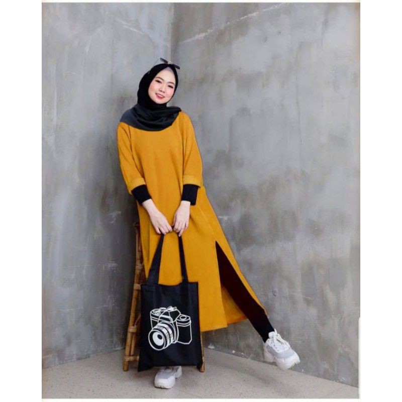 Versatile Essential Tunik LONDRA / BABYTERRY Material MUSLIM FASHION Women FIT XL (LD110CM PJ 105CM) - Image 5