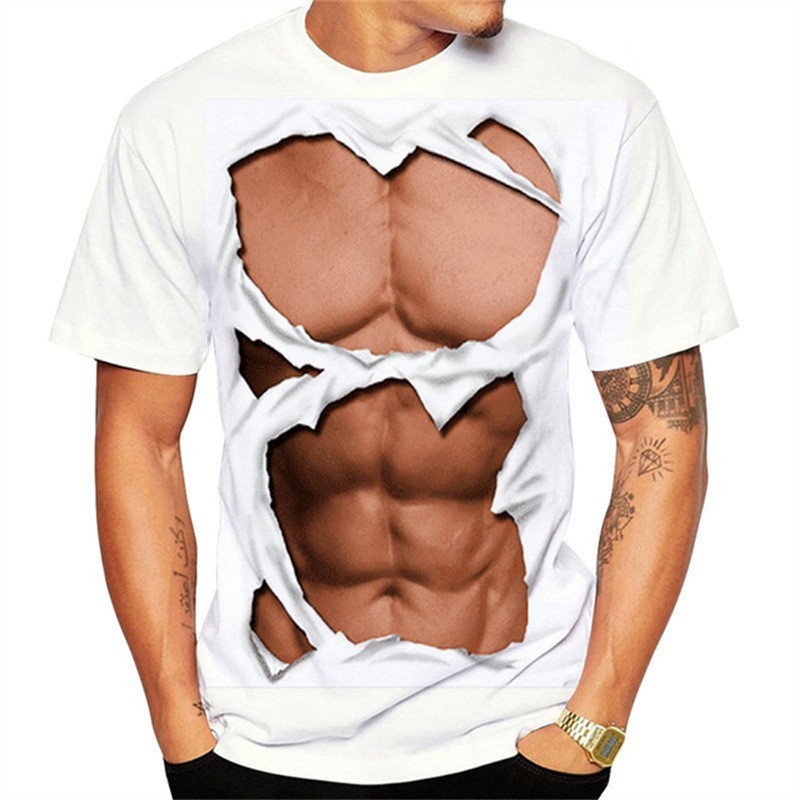 Multi Versatile Interesting 3d Fitness t-Shirt Man Short-Sleeved Street Clothing Cosplay Fake 2023 - Image 5