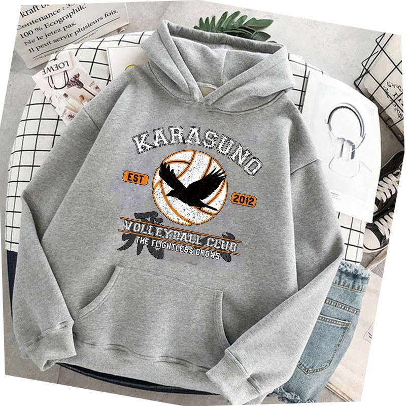 Durable Versatile S-3XL Hot Sale Funny Japanese Anime Streetwear Cartoon Haikyuu Hoodies Women Harajuku Karasuno Fly ... - Image 2