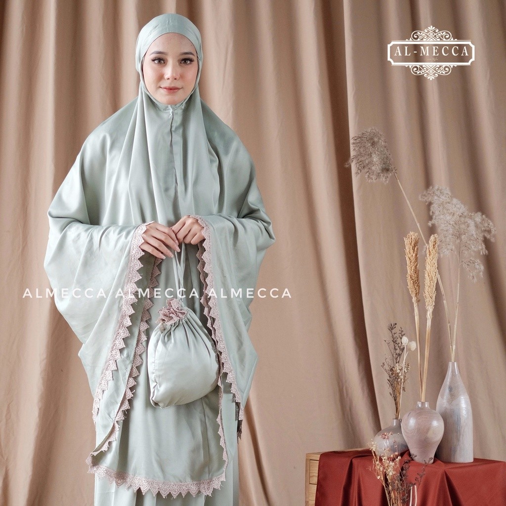 Quality Essential Almecca Mukena Adult Daily Shanum Lace Luxury Jumbo Beautiful Traveling Have Multi - Image 3
