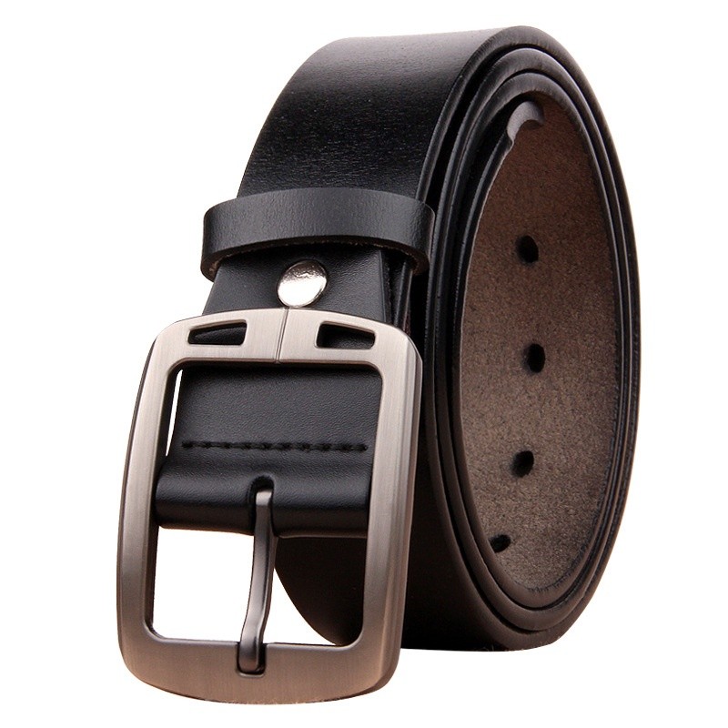 Style Daily Men's Leather Belt Cowhide Retro High Quality Male Luxury Pin Buckle Fancy Vintage Jeans Strap Casual - Image 5