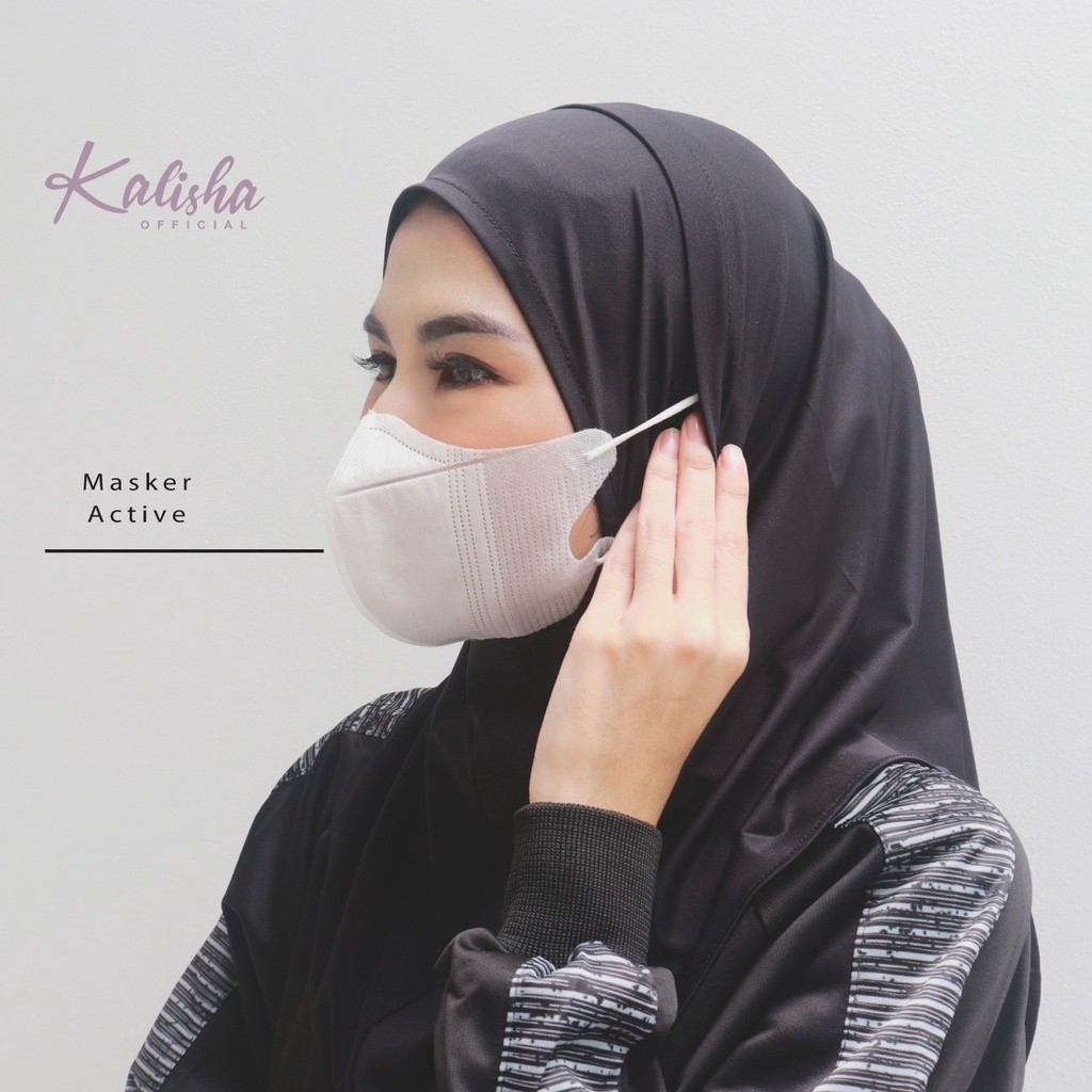 Premium Versatile Bergo Antem Hijab Sport Instant Variation Ear Hole Non Pet Veil Active New Normal Earphone Mask Gla... - Image 3