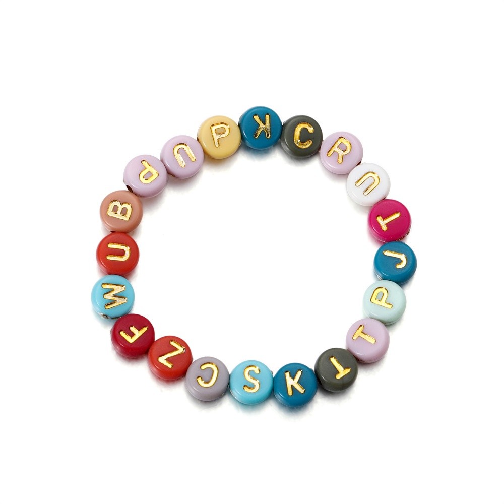 Durable Multi St.kunkka 100-120pcs Mixed English Letter Acrylic Beads Flat Heart Alphabet Number Charms Bracelet Neck... - Image 3