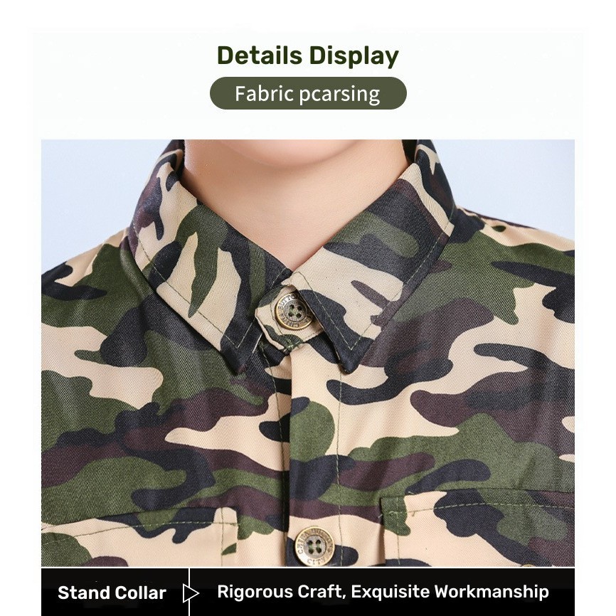Purpose Reliable Ready Stock Children's Camouflage Suit / Middle School Students Primary Outdoor Summer Camp Physical... - Image 4