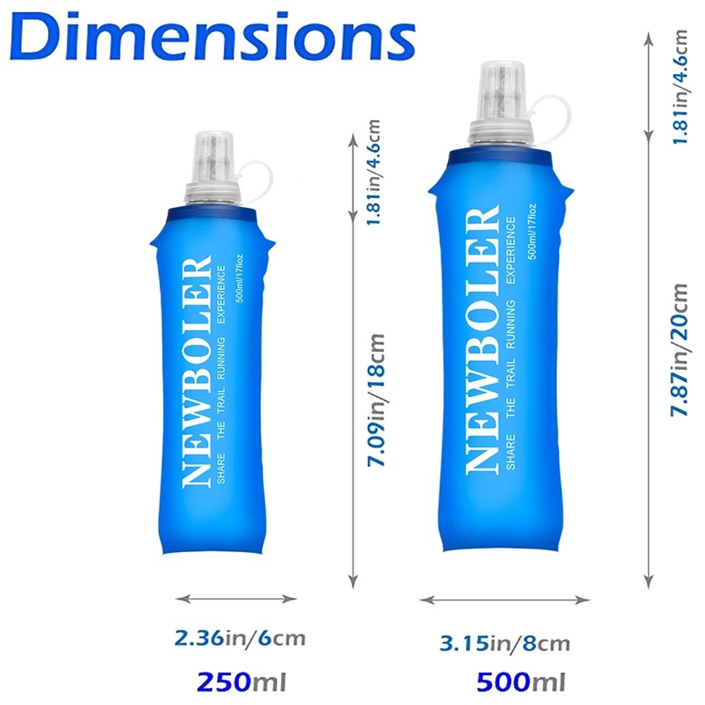 Portable Outdoor NEWBOLER 250ml 500ml Running Sport Bicycle Soft Water Bottle Folding TPU Flask Bag Chic Accessory - Image 5