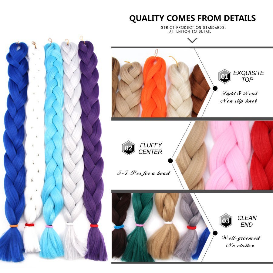 Quality Durable Synthetic Braiding Hair Extensions 82inch 165g/Pack Long Jumbo Braids Crochet Bulk Purple Pink Gray P... - Image 5