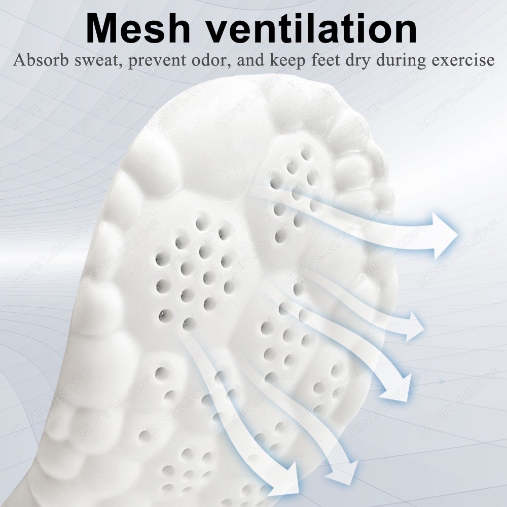 Cu Running Latex Memory Foam Insoles Soft Elastic Foot Support Shoe Pads Breathable Orthopedic Sport Insole Feet Care... - Image 5