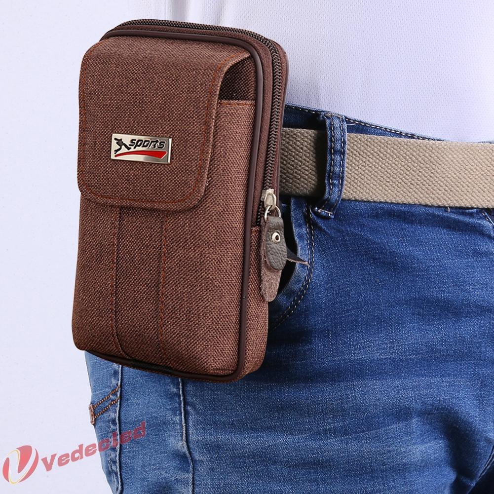Chic Outdoor Vedecled 1.26 Casual Men Fanny Waist Bag Canvas Small Mobile Phone Purse Pocket Belt Bum Pouch - Image 5