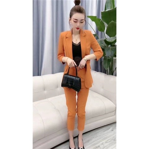 Premium Must Instock 2pcs suit spring summer 2022 Formal women Korean style set wear b - Image 2