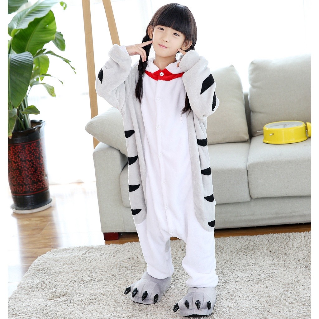 Have Purpose Boys Cute Kigurumi Cheese Cat Cartoon Animal Pajamas Cosplay Costume Kids OnePiece Disguise Pijama Local - Image 2