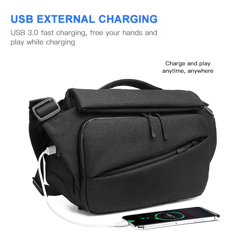 Casual Chic OZUKO Fashion Men Messenger Bag Waterproof Riding Shoulder Crossbody Bags USB Charging Travel Outdoor - Image 4