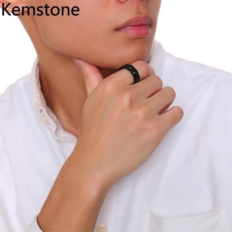 Purpose Reliable Kemstone Fashion Stainless Steel Gold/Silver/Black Hollowed Chain Rings Men Multi Quality - Image 4