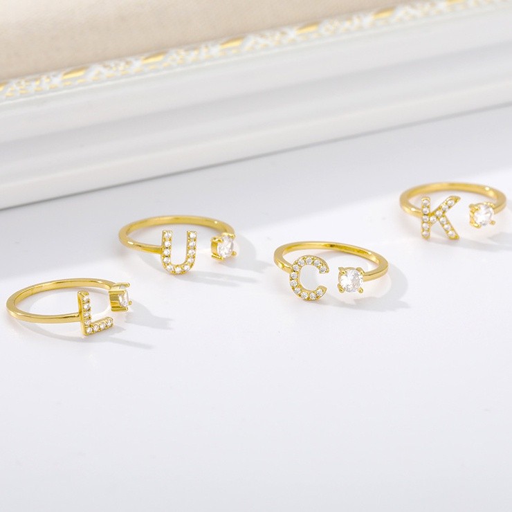 Versatile Have Vnox A-Z Initial Alphabet Knuckle Letter Gold Crystal Rings Purpose - Image 3