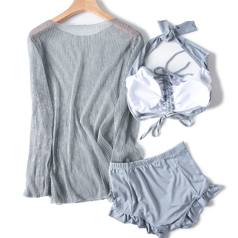 Have Essential Women Hot Spring Swimwear Split Bikini 3pcs Set Multi Purpose - Image 4