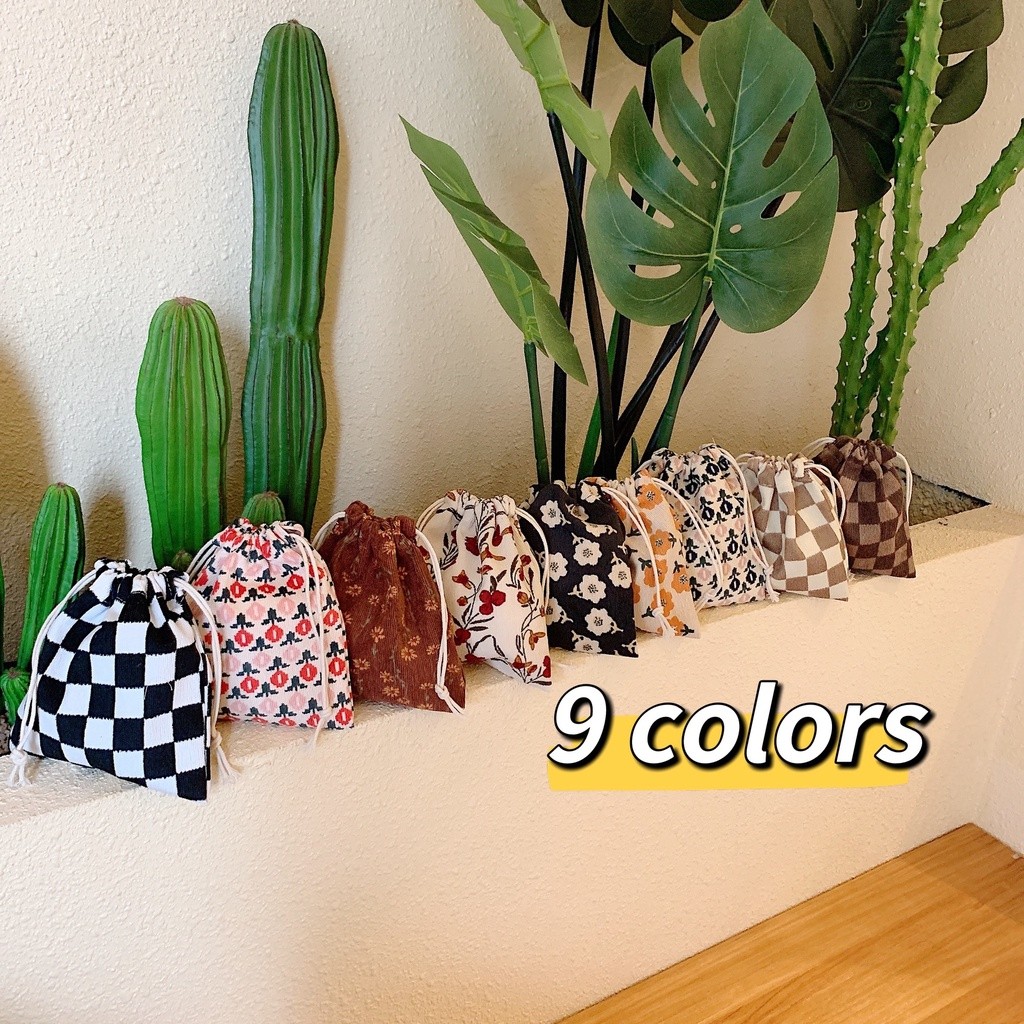 Daily Outdoor 25132 Drawstring Pocket Cute Hand Carrying Small Canvas Bag Female Student Finishing Gift Sundries Stor... - Image 5