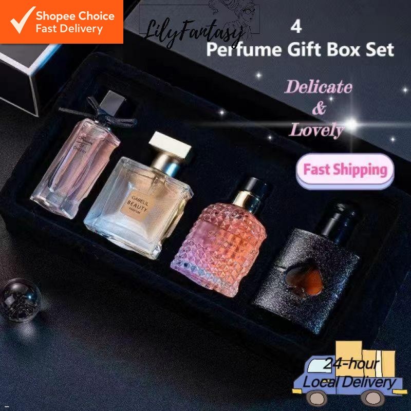 4in1 Women Body Spray Gift Set Long Lasting Perfume Fragrance for Girls and Christmas Gift