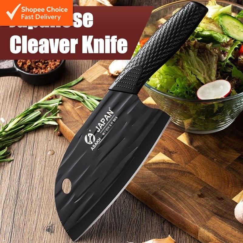 Cleaver Japan Knife Pisau Dapur Profesional | Pisau Daging Sayur Bahan Dapur | High Carbon Steel Curve Knife