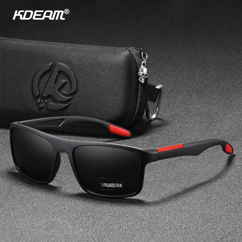 KDEAM Ultra Light TR90 Sports Sunglasses Men Women Polarized TAC 1.1mm Thickness Lens Driving Sun Glasses