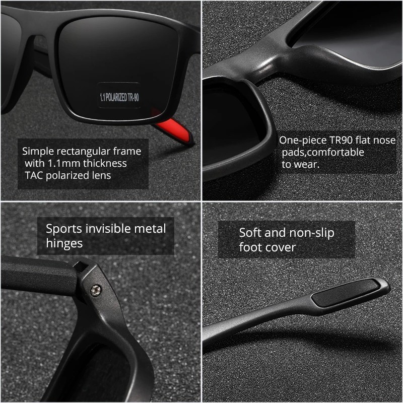 Must Multi KDEAM Ultra Light TR90 Sports Sunglasses Men Women Polarized TAC 1.1mm Thickness Lens Driving Sun Glasses - Image 2