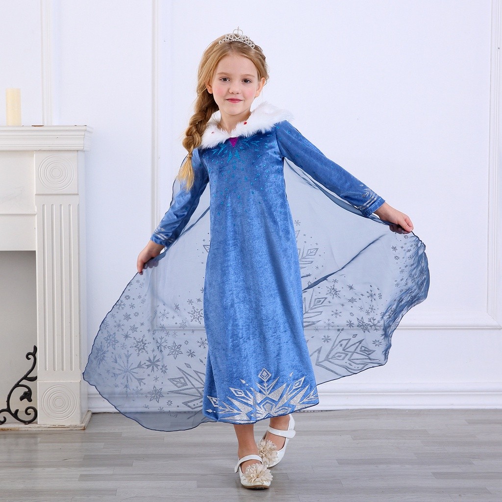 Essential Must Frozen 2 Elsa Dress Disney Princess Cosplay Costume Kids Christmas Gift Up Have Durable - Image 4