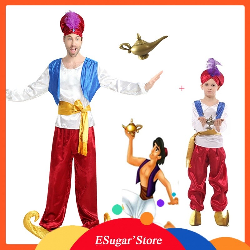 Versatile Have Disney Movie Aladdin Costume Kids Boy Arabian Prince Cosplay Clothes Boys Men Lamp Accessories - Image 5