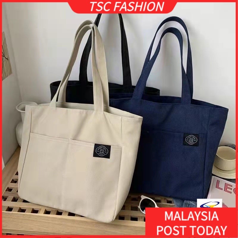 Casual Fashion TSCfashion Japanese Multi-pocket Tote Canvas Bag Simple Versatile Literature Large Capacity Shoulder C... - Image 3