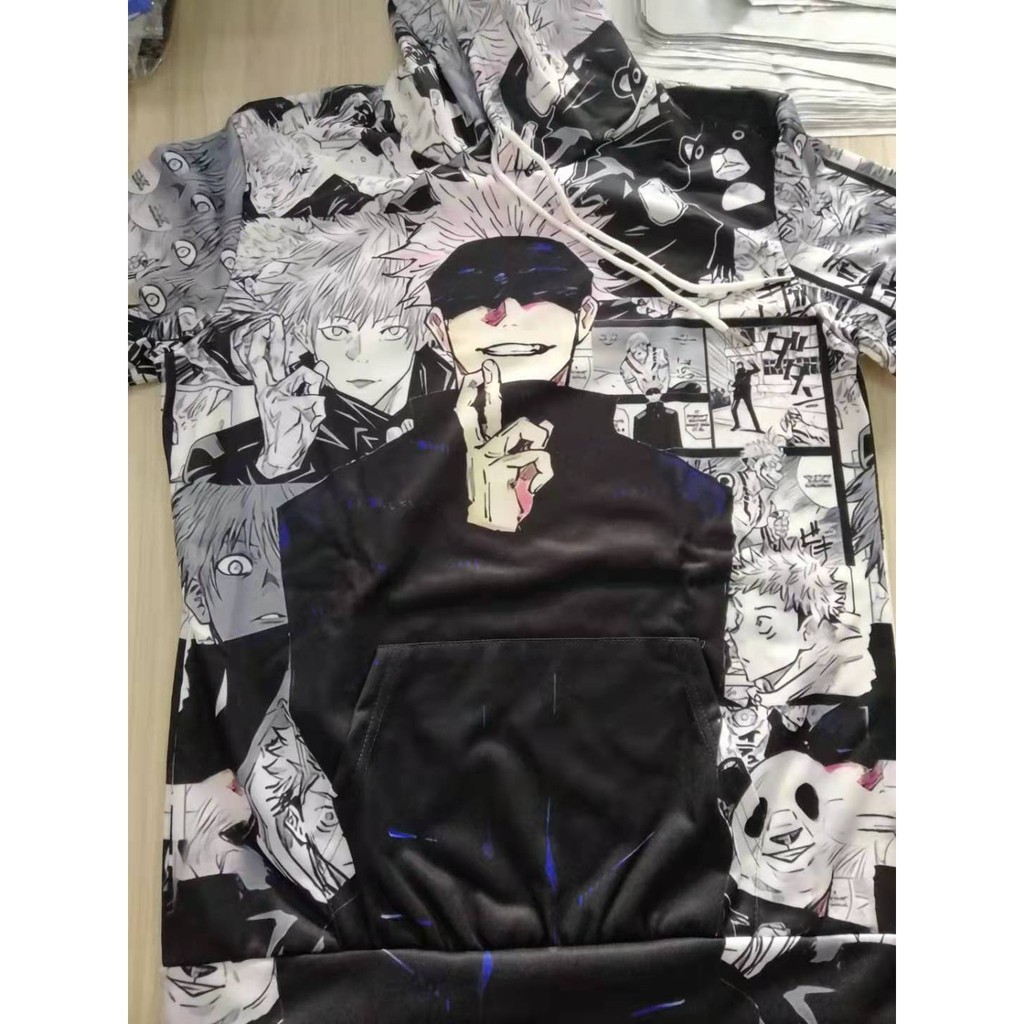 Essential Versatile Hot Anime jujutsu kaisen Gojo Satoru 3D Printed Hoodie Jacket Unisex Outwear Plush - Image 5