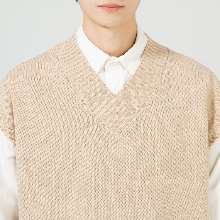 【3 Color】V Collar Sweater M-2XL Korean College Style Vest For Men V neck knitted tops/rompi Rajutan Leher V Biasa Lelaki