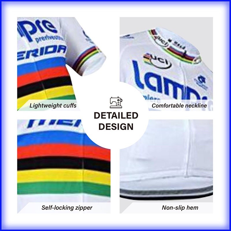 Reliable Premium 【】Lampre Cycling Set Breathable Short Sleeve Mountain Bike Jersey Road Bicycle Pants Tops Sales ... - Image 2