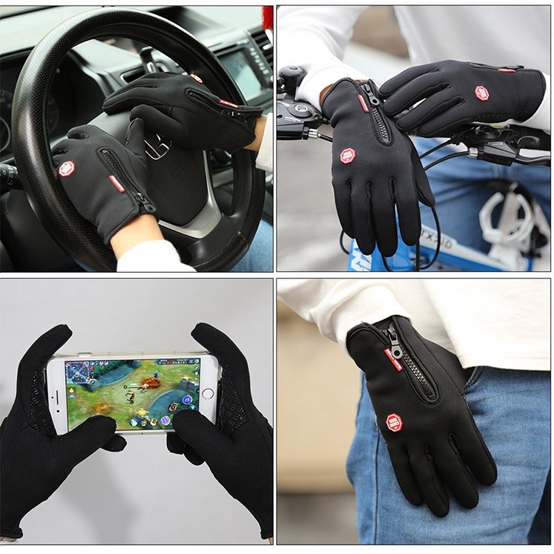 Premium Essential Outdoor Waterproof Gloves Touch Screen Sports Winter Fleece Ski Cycling - Image 4