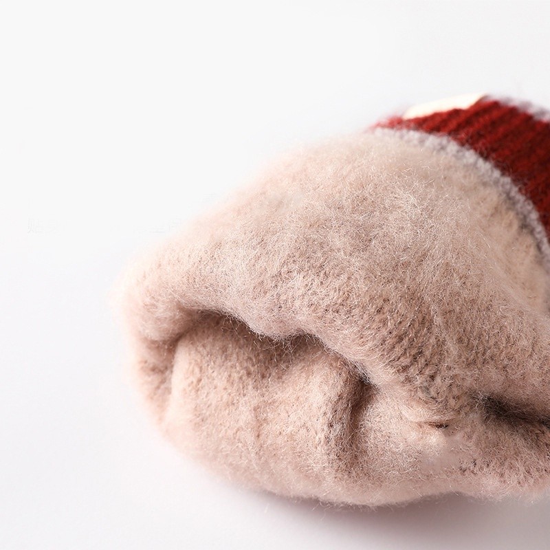 Have Purpose Women Winter Knitted Thicken Warm Gloves / Double Layer Plus Velvet Jacquard Touchscreen Woollen Windpro... - Image 5