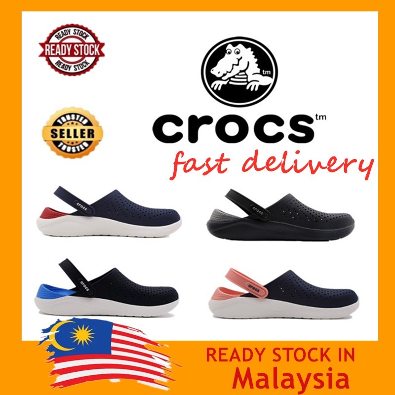 Sport Breathable （Ready Stock) Crocs ClogSpot Shoes Men's Women's Water Hole - Image 4