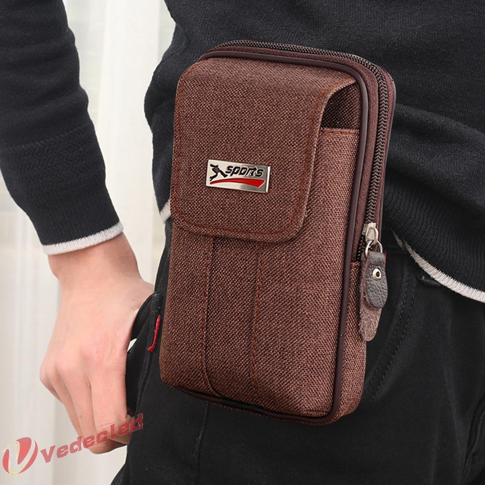 Chic Outdoor Vedecled 1.26 Casual Men Fanny Waist Bag Canvas Small Mobile Phone Purse Pocket Belt Bum Pouch - Image 4