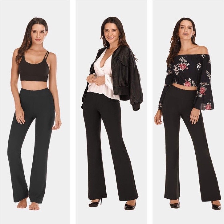 Durable Quality Women's high waist Yoga wide leg pants pocket dance fitness exercise Reliable - Image 4