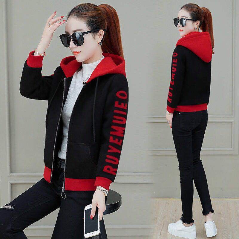 Purpose Essential [] t shirt korean style long sleeve baju hoodie perempuan Musim luruh dan sejuk versi Korea tambah ... - Image 5