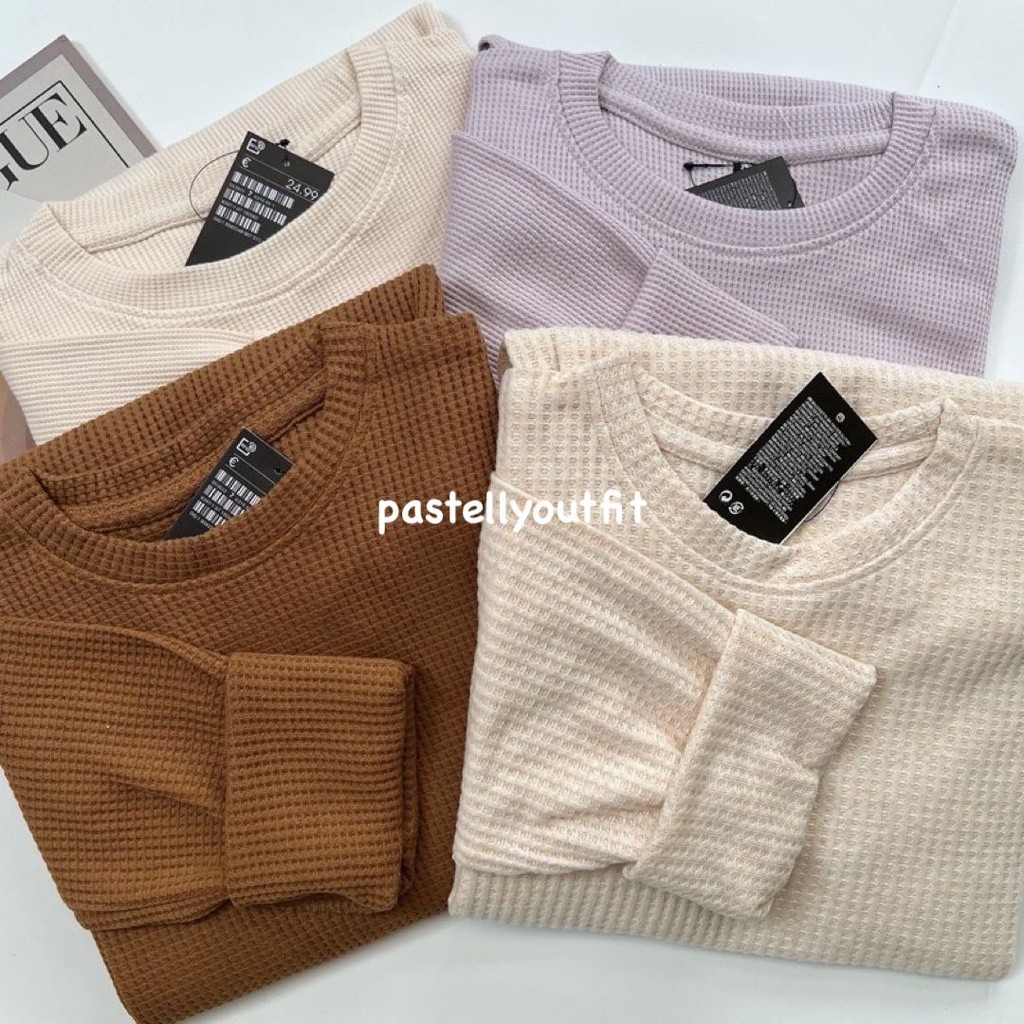 Women's Long Sleeve Waffle Waffle Shirt / Long Sleeve Rib Shirt