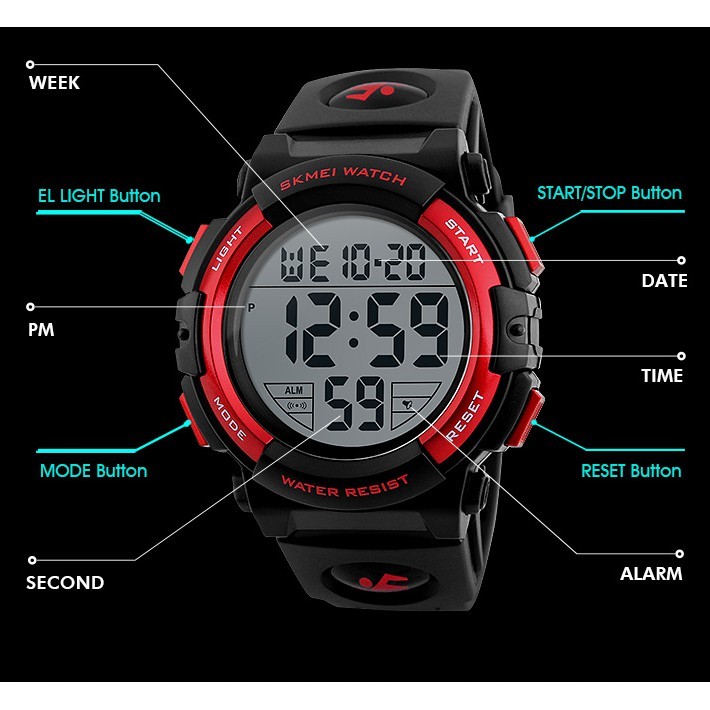Luxury Classic SKMEI Children's LED Digital Waterproof Sports Watches Kids Wristwatch - Image 4