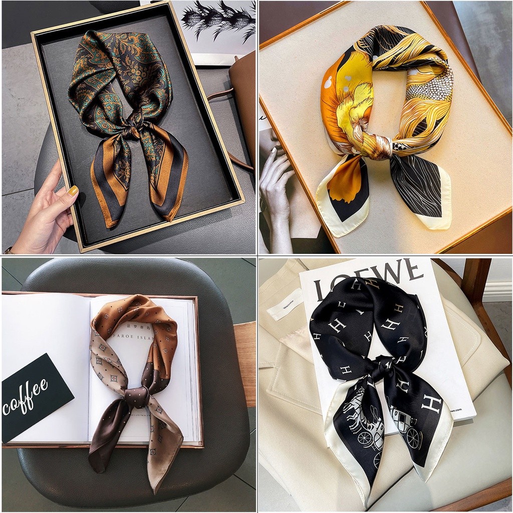 Must Quality Aibins 27.55inch Silk Square Scarf Multifunctional Air Hostess Women's Fashion Decorative Accessory Brea... - Image 5