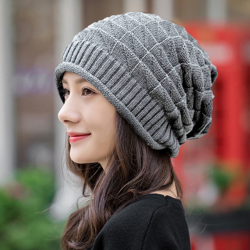 Durable Must @le pile cap hat knitting head joker earmuffs baotou cap街头褶皱堆堆帽毛线帽韩版单层针织... - Image 4