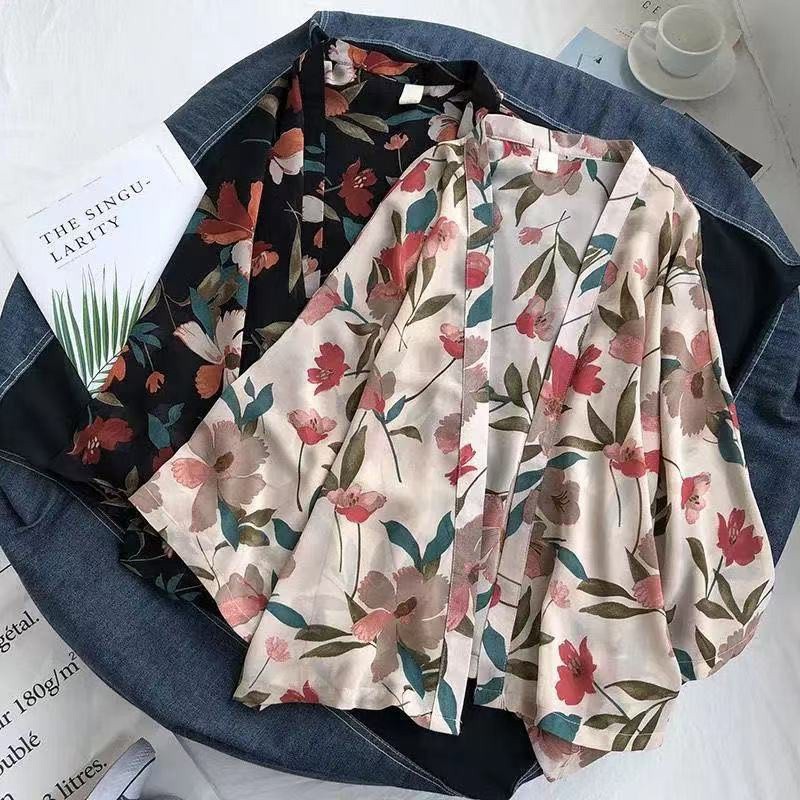 Multi Reliable Korean Style Women Ladies Chiffon Retro Boho Floral Hippie Summer Cardigan Kimono Ready Stock New Vers... - Image 4