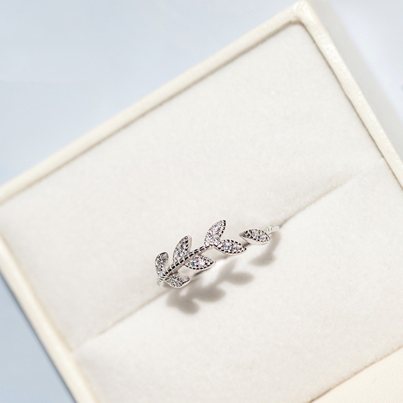 Premium Reliable Ring Store Silver tree leaf female open tail tide joint knuckle index finger Must - Image 4
