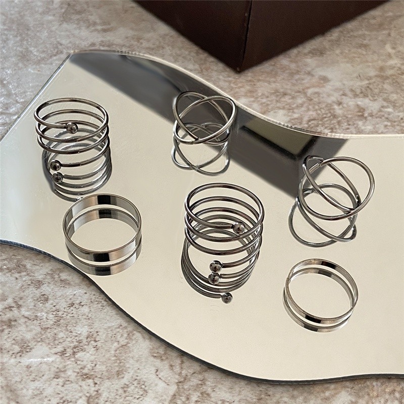 Durable Must 6Pcs/Set Fashion Simple Metal Punk Finger Knuckle Rings Women Men / Ladies Minimalist Geometric Alloy Se... - Image 3