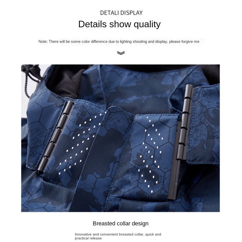 Have Must Hooded jaket lelaki waterproof windbreaker men unisex Outdoors Hiking Camouflage jacket sweater m Multi - Image 5